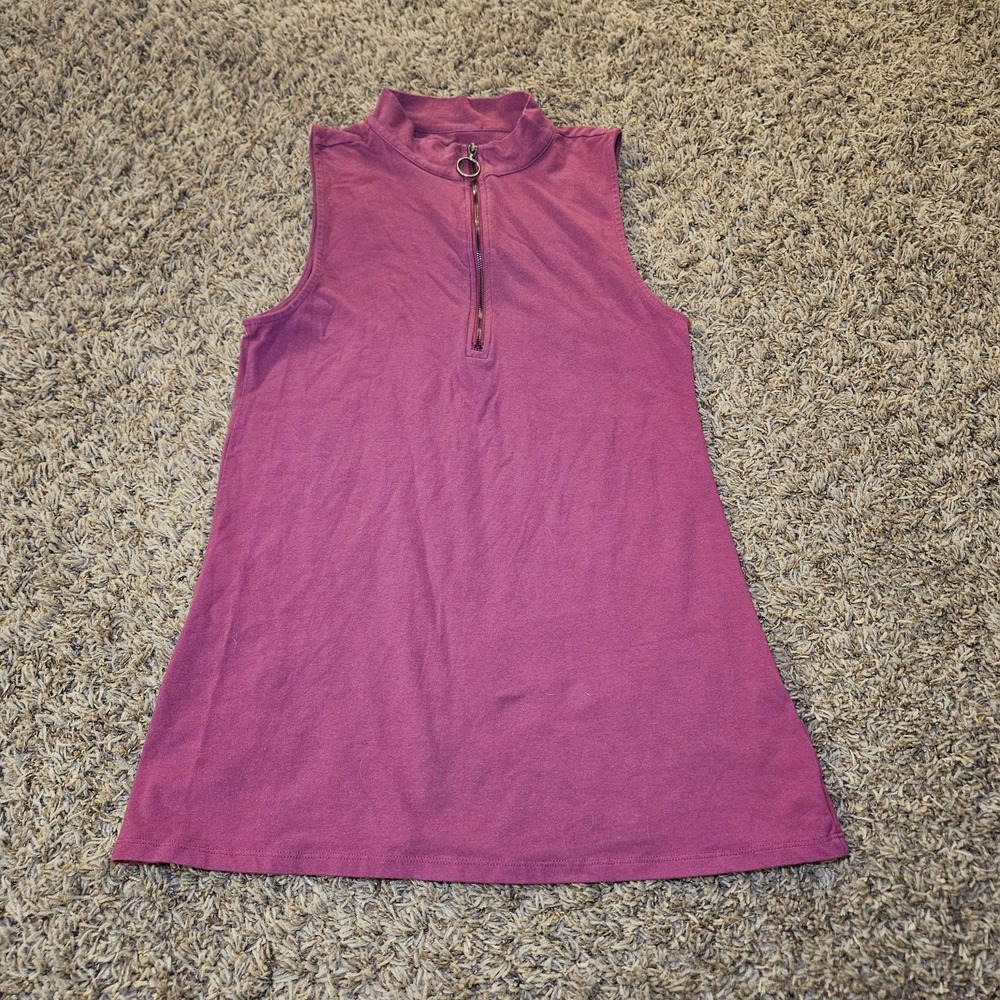 Torrid 1/4 Zip Mock Neck Berry Sleeveless Foxy Tank Top Women's Size 1 1X Purple